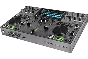 Denon DJ PRIME GO+ Tragbarer DJ-Controller und Mixer mit Stem-Trennung, 2 Decks, WLAN-Streaming, Bluetooth, Lichtsteuerung, 7" Display und Batterie