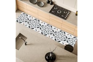 Comart, Dywan Malaga, do kuchni i przedpokoju, chodnik wielofunkcyjny, antypoślizgowy, wodoodporny i chłonny, geometryczny wzór, 55 x 270 cm, można prać w pralce, nowoczesny design, wyprodukowano we