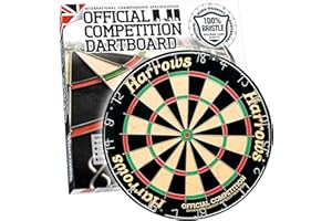 Harrows Tarcza Dartowa Oficjalna Konkurencja I Tarcza Dartowa Oficjalny Rozmiar I Tarcza Dartowa z Bullseye Bez Zszywek I Kompatybilna z Stojakiem do Tarczy Dartowej