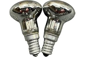 Unibulb R39 E14 30W Lava Lamp Bulbs, 180lm, 220-240V, Small Edison Screw (SES), Dimmable, 2700K (Warm White), Spotlight Incandescent Bulbs (Silver Reflector Base), 4000 Switching Cycles, Pack of 2