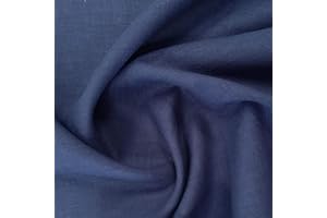 AKTIVSTOFFE Marian - Tessuto di lino OEKO-TEX® con protezione UV UPF 50+ per cucire abbigliamento e decorazioni - al metro (blu fumo)