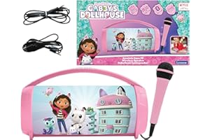 ‎LEXIBOOK Lexibook, Koci Domek Gabi, Bezprzewodowy Lekki Głośnik z Mikrofonem, Dźwięk Stereo, Funkcja Karaoke, Porty USB i Kart SD, Akumulator, Uchwyt do Przenoszenia, Różowy, BTP585GDHZ