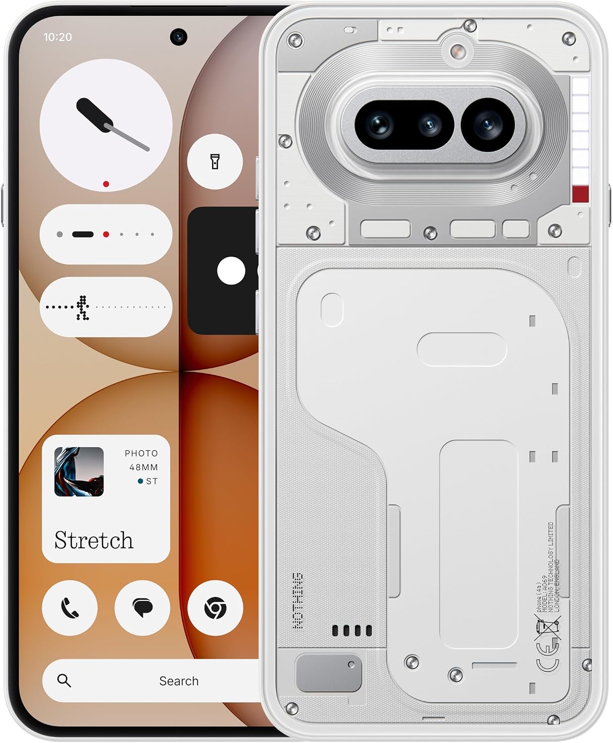 Nothing Phone (4a) - Triple Cámara 50MP, Ultra Zoom 70x, Smartphone Transparente, Batería Larga Duración, Carga Rápida 50W, AMOLED 120Hz, Glyph Bar, 8GB+256GB - Blanco
