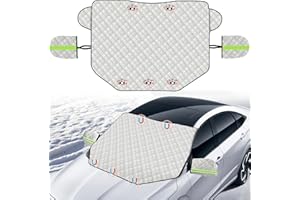 drado Auto Frontscheibe Abdeckung, Windschutzscheibe Abdeckung mit Magnetbefestigung und Seitenflügel Spiegel Abdeckung, Schutz vor Schnee, Frost, Regen, UV, Staub für meisten Autos (145 x 118cm)