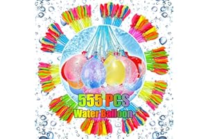 HUTRADE Globos de Agua 555 Pcs, Water Balloons Coloridos con cierre Automático sin Nudos, Globos de Agua llenado Rapido 10 Segundos para Juegos agua niños, Fiestas al aire Libre, Jardin Playa