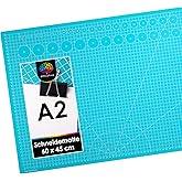 OfficeTree Schneidematte A2 - Blau - mit beidseitigen Rastern und Markierungen - Bastelunterlage 60x45 als Nähen Zubehör - Au