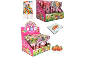 THREE STRAWBERRY LTD Kids Party Bag Sweets Lollies Spiral Rainbow Unicorn Lollipop Candies 5-8 Different Shapes Kids Sweet Candy Gifts for Children (10)