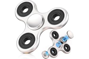 SCIONE Fidget Spinner Giocattolo sensoriale di metallo Fidget Mano Spinner in metallo Ansia Stress Relief regali per bambini adulti (I tappi del cuscinetto possono essere smontati assemblati) Bianco