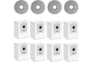 YEERAIN 12 Kit Accessori per ECOVACS DEEBOT X5 Omni, 8x Sacchetto per la raccolta polvere, 4x Panni Mop, Set di Accessori per Aspirapolvere Robot