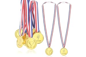 Caydo 24 Pezzi Medaglie d'oro in plastica per Bambini, 3,5 CM