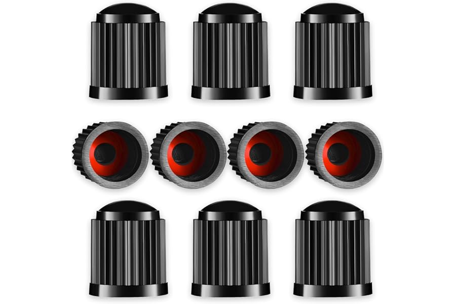 10 pcs dust cap, Tyre Valve Caps with O Seal Ring, Universal Stem Dust Covers for SUV, Cars, Bike, Motorcycles, Trucks, Heavy-Duty, Airtight Seal, Screw-On, Easy to Operation (Pack of 10)
