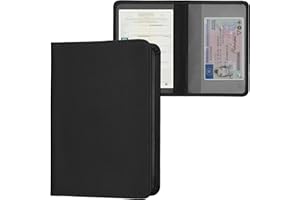 kwmobile Porte permis de conduire carte grise avec compartiments cartes passeport - Étui portefeuille de protection en simili cuir noir