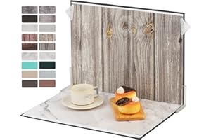 HengMing Juego de fondos fotográficos de 30 x 40 cm para fotografía de productos pequeños, cartón reflectante + 9 unidades de papel de fondo de doble cara, 18 patrones para alimentos, joyas, productos