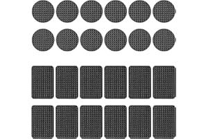 NIYATA 24 Pièces Patins en Caoutchouc Antidérapants, Pieds Caoutchouc Patins Autocollant Protecteurs de Meubles Protecteurs pour Sols en Boi, Pieds de Table, Chaise, Lit (Noir)