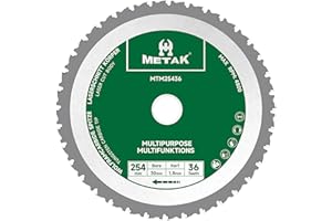 METAK - Lama per sega circolare multifunzione, 254 x 30 mm, in metallo duro, per legno, metallo, alluminio, acciaio, lama multi-materiale, da 254 mm, a 36 denti, anello di riduzione da 30 mm incluso