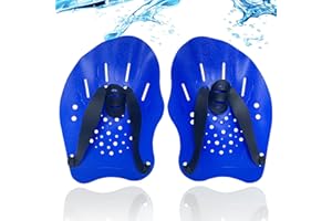 UBRAVE Hand Paddles for Swimming, Swimming Hand Paddles for Adult and Junior, Swim Paddles with Adjustable Straps, Equipment and Kit for Training aid in Pool, for Novice and Professional Use - Unisex