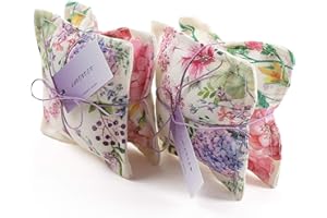 Aucuda Lavender Scented Sachets for Wardrobe and Drawers, 4 Packs Wardrobe Fresheners, Hand-Made Lavender Bags for Clothes, Lavender Sachets, Drawer Scented Sachets Air Freshner for Room,Bathroom,Car