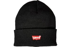 Levi's Red Batwing Embroidered Slouchy Beanie Bonnet Homme