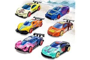 Color Changing Cars Toys Set, 6 Pack Die-Cast Race Cars with Water Color Change, Bath & Pool Toys, Sensory Car Toys for Kids, Party Favors & Gift Set