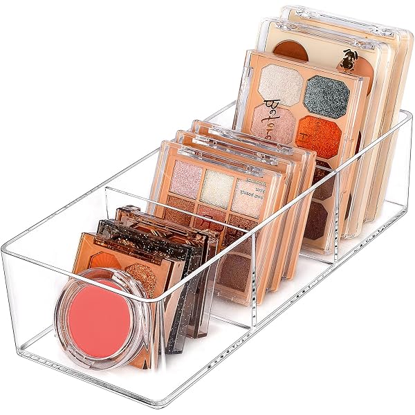 Maxqzin Make-up-Paletten-Organizer – 2er-Set, Acryl, Transparent – Mit 7 Fächern – Größen: 17x12,4 Cm & 17x8,6 Cm – Für Schminktisch & Badezimmer
