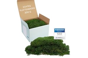 ‎MIA MILANO Mia Milano Plattenmoos konserviert dunkelgrün | Deko Wand Moos Platten haltbar | DIY Moosbild selber Machen | 300g Dunkelgrüne Natur Moosmatte lebend in Grün