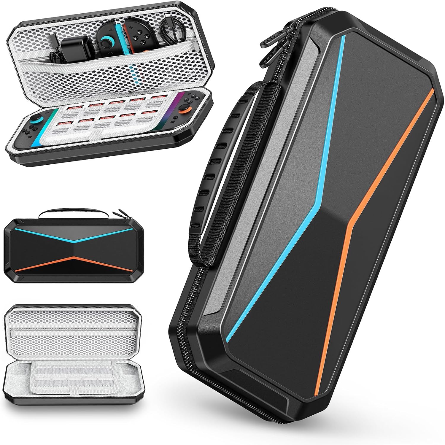 Lmcpa Duro Funda para Consola Nintendo Switch 2 2025, Estuche de Viaje con 10 Cartuchos de Juego, PC Funda Rígido Portátil Protector para Consola Nintendo Switch 2 2025 y Accesorios, Negro