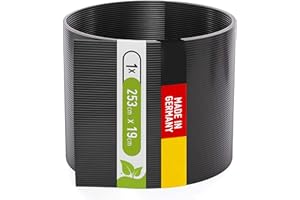 TerraUno Polypropylen Sichtschutzstreifen für Doppelstabmatten, Rillenoptik, extra stabil, 1 Stück für Gartenzaun, 253cm x 19cm, Anthrazit (RAL7016), Made in Germany, Sichtschutz Zaun