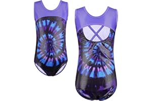 HUAANIUE Mädchen Kinder Gymnastikanzug Trikots Ärmelloses Tanzkostüm 3-14 Jahre