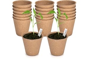 gueche Pots Biodégradables, Lot de 120 Pots de semis en Fibre biodégradable de 6 cm, Godets Semis Plantes Biodégradables, Fleurs, Pots de semences pour Jardin