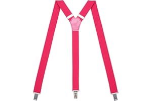 'Action Ward Womens Suspenders Y Back Style 1'' Width - Comfortably Adjustable Elastic Straps and Metal Clips'