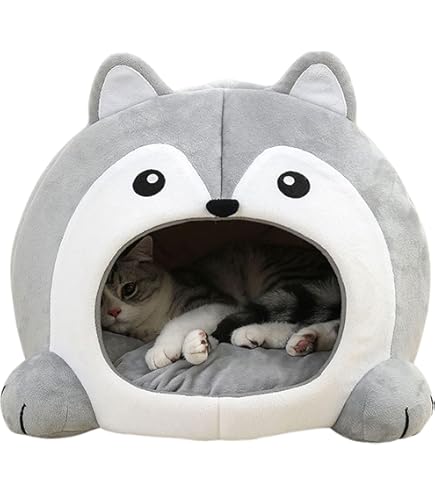 Kattenmand Kattenhuis Leuke kat bed warm huisdier mand knus kitten lounger kussen kat huis tent zeer zachte kleine hond mat tas for wasbare bedden for katten