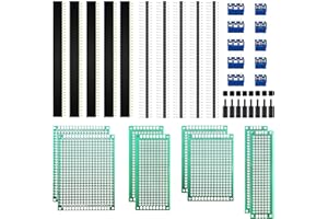 VooGenzek 36 Sztuk Zestawów Płytek PCB, 8 Sztuk Dwustronna Płytka Drukowana, Prototypowa Płytka Drukowana, 10 Sztuk Złącze Męskie/Żeńskie, 10 Sztuk Zacisk Śrubowy 2/3Pin, 8 Sztuk Kolumna nylonowa