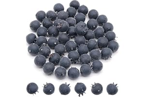 inheming 50 Stück Lebensechte Beeren Künstliche Blaubeeren Heidelbeeren Kunstobst Deko Obst Lebensmittel Früchte Modell Küche Foto Requisiten Landhaus Tischdeko Bauernhaus Dekoration
