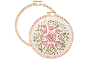 EUPHHONYCS 2 Stück 16,5 cm Stickrahmen Holz Bambus Kreuzstich Rahmen, Stickrahmen Holz Einstellbar Stickerei Ring Hoop, Stickrahmen Klein Runden Bambus Kreis Set für Dekoration DIY Nähen