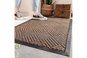 APOMKJOE Alfombrillas para Puertas Exteriores Alfombra De Bienvenida para La Entrada del Hogar, Alfombrilla Absorbente Y a Prueba De Polvo para Puertas, Almohadillas Antideslizantes De (45_x_75_cm, Marrón)