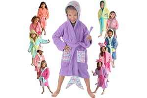 LEBENGOOD - Accappatoio bambina, bambino, Ragazze Cotone: Ragazza, Bambini - 100% Cotone OEKO-TEX,2 tasche, cappuccio