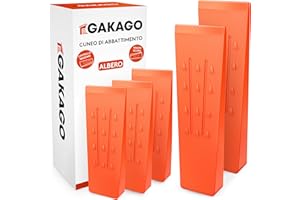 Gakago Set di Cunei da abbattimento (Confezione da 5) - Cunei in plastica Antiscivolo con Scaglie spinate e Grana profilata - Estremamente Resistenti agli Urti e al Gelo