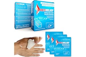 RedRelief Emergency Burn Dressing 5x5cm Pack of 5 - Cools, soothes and relieves Pain