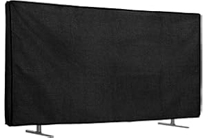 kwmobile Funda para Monitor 65" TV - Protector Antipolvo y antihuellas de Lino para Pantalla de TV - Negro