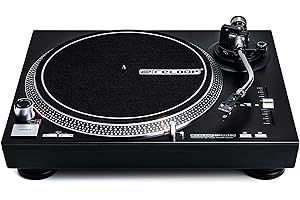 Reloop AMS-RP-4000 MK2 - Platine DJ à Quartz avec entraînement Direct à Couple élevé, Plateau Inclus, système de Captation Om Black, Coquille de tête, Tapis de Glissement et contrepoids, Noir