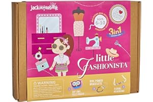 jackinthebox Fashion Themed Art and Craft Kit for Girls, has 3 Craft Projects in 1 Box, Bring Out The Fashionista in The Little one, Makes The Best Girl Gift for Ages 6 7 8 9 10 Years