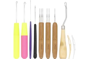 Beayuer Dreadlock Crochet Hook Tool, Braid Hair Dreadlocks Crochet Needle with Latch Hook Weaving for for Braid Hair Carpet Making and Other Craft (10 Pcs)