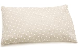 ERBORISTERIA VITA Cuscino rettangolare sfoderabile con semi di lino scaldacollo per dolori cervicale - Prodotto in Emilia Romagna (Cuoricini Bianchi)