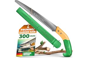 GRÜNTEK Barracuda Pruning Saw, Hand Saw for Wood and Trees with Hardened 3D-Teeth and Plastic Holster