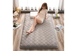 DYNCDW Colchón De Futón-Futón Japonés, Colchón Plegable Individual Doble Enrollable con Relleno De Algodón De Día Largo, Colchón De Dormir Portátil para Sofá Cama De Invitados En El Piso (Color : Elegant Gr