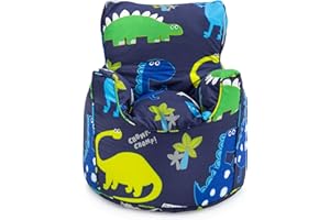 Ready Steady Bed Childrens Filled Bean Chair Dinosaurs In the Dark Design, Matching Bedding and Curtains Also Available