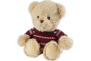 Warmies Oso de peluche totalmente calentable, perfumado con lavanda francesa, oso de Navidad