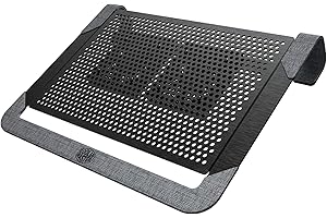 Cooler Master NotePal U2 PLUS V2 Laptop Cooler - 2 Moveable 80 mm Fans, Lightweight, Ergonomic Black Aluminium Frame with Dacron Polyester Fibre - 2 Year Warranty