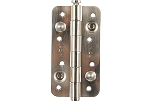 JDEL 3 Unidades Bisagra Seguridad para Puerta sin remate Canto Redondo Radio 12 niquel 150x80