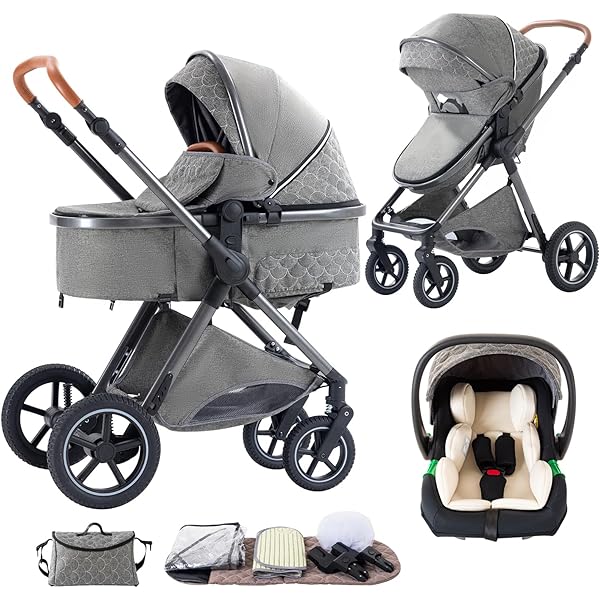 Mobayta 3 In 1 Pushchair Pram Travel System, Baby Stroller 3 In 1 With